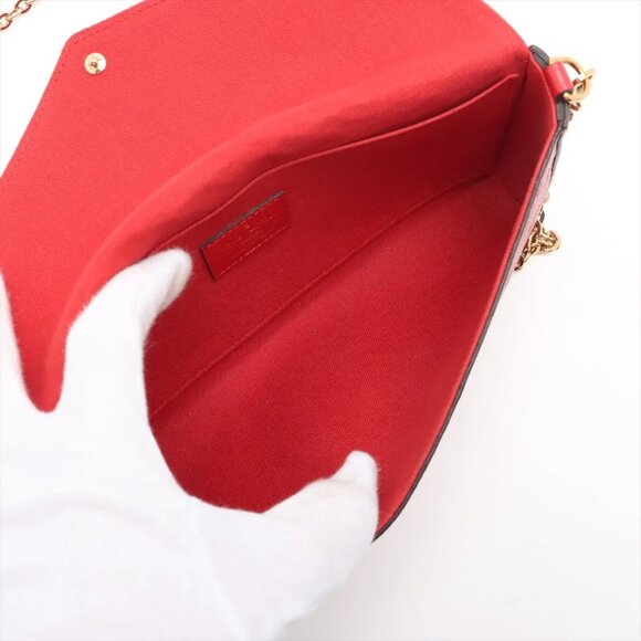 Louis Vuitton monogram empreinte Pochette Félicie M63700 SP1168 Red - Picture 6 of 14